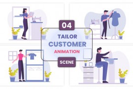 Tailor Customer Clothes Illustration Scene 52647438