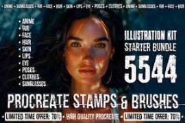 Free Download:CreativeMarket – 930 Procreate Makeup Brushes 6281796