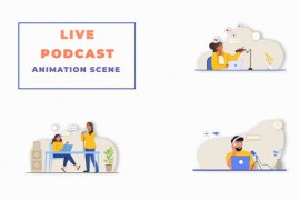 Live Podcast Concept Animation Scene 43479416