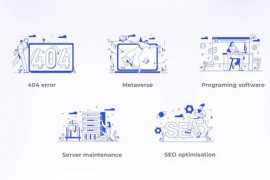 Programing Software - Blue and White Outline Concept 44764284