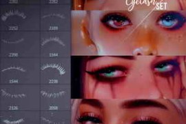 16 Eyelash Brushes for Photoshop