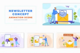 Email Marketing Newsletters Concept Vector Animation Scene 49457652