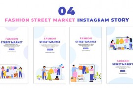 Fashion Street Market 2d Flat Character Instagram Story 47395610