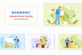 New Online Earning Flat Character Animation Scene 47869282