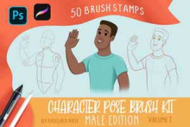 Creativemarket – Character Pose Brush Kit – Male Edition