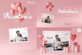 Portrait Photo Frame Mockup Valentine Love Heart