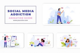 Social Media Addicted People Animation Scene 47350678