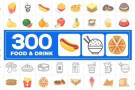 300 Icons Pack - Food & Drinks 46832714