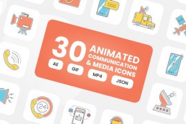 Animated Communication and Media Icons 44024726