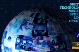 Digital Technology Mosaic Sphere Logo Opener 46315536