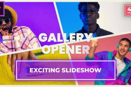 Exciting Colorful Slideshow || Multiscreen Gallery Opener MOGRT for Premier Pro 49386010