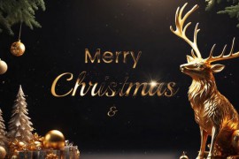 Elegant Merry Christmas and New Year Wishes 3D slideshow 49835901