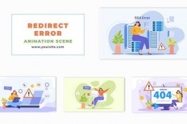 Error Page Redirection Flat Character Animation Scene 48801083