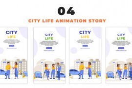 City Life Vector 2D Cartoon Design Instagram Story 48658512