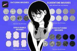 CreativeMarket – 200 Procreate Manga Megapack 291634017