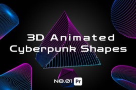 3D Animated Cyberpunk Shapes For Premiere Pro 46920271