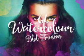 Free Download:CM – 64 Watercolor Blob Brushes by Layerform 237128