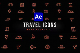 Travel Neon Icons 47251826