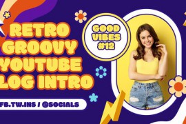 Retro Groovy Youtube Vlog Intro MOGRT 46208234