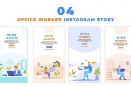 Office Employee Avatar Flat Graphic Instagram Story 48059952