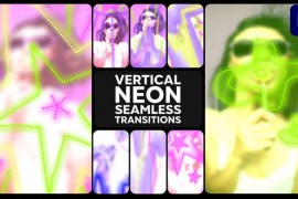 Seamless Vertical Neon Transitions | Premiere Pro MOGRT 52490451