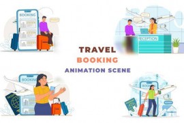 Online Travels Booking Animation Scene 42924944
