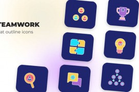 Teamwork - Flat Outline Icons 45848108