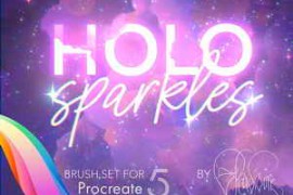 Free Download:CubeBrush – Holo Sparkles Brush Set