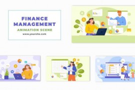Flat Design Cartoon Character Financial Planning Animation Scene 48801281