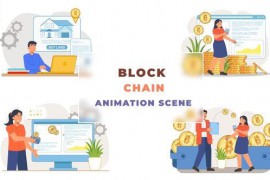 Blockchain Bitcoin Animation Scene 43665671