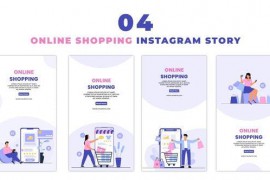 Online Outfits Shopping Flat Vector Instagram Story 47453113