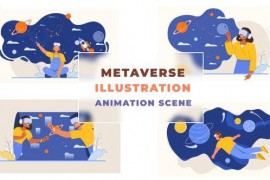 VR Goggles Metaverse Illustration Animated Scene 43660495