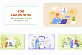 Online Job Searching Flat Character Animation Scene 47869111