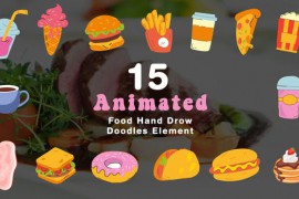 Fast Food Hand Drawn Doodle Elements 2D Animation Scene 49457166