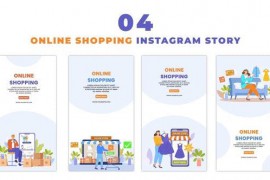 Online Shopping Flat Vector Instagram Story 47450671