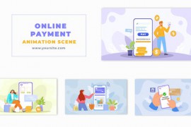 Digital Payment Methods Flat Character Animation Scene 47494996