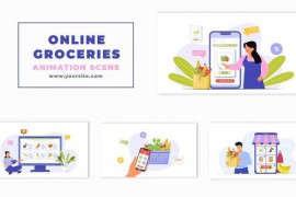 Online Grocery Order 2D Character Animation Scene 47351900