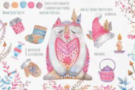 Free Download:Winter Tonttu: Watercolor Kit 2108573