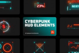 Cyberpunk HUD Elements for Premiere Pro 44219679