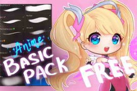 Free Download:8 Drawing Anime Brushes Pack for Procreate
