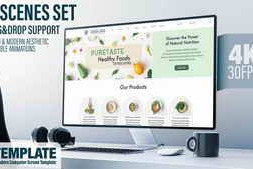 Free Computer Monitor Screen Mockup | 10 Scenes Set – Sleek & Modern After Effects Template 57272921