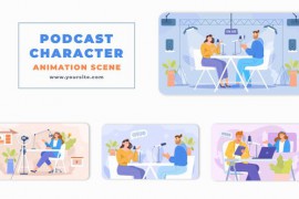 Vector Live Podcast Animation Scene 46437315