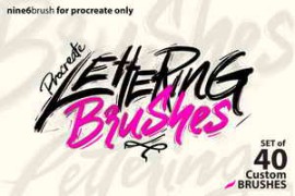 Free Download:Lettering Brushes Pack for Procreate