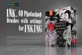 INK 40 Photoshop Brushes for Inking – Lightroom Preset