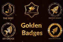Free Download:5 Golden Badges with Birds 59096012