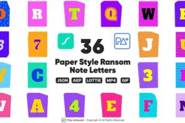 Paper Style Ransom Note Lottie Alphabet 49016564