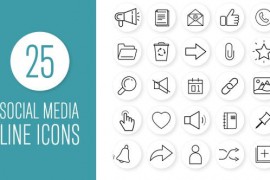 25 Social Media Line Icons Pack 37861845