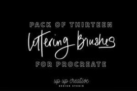CM – Thirteen Procreate Lettering Brushes 2511536