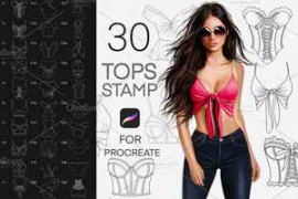 CreativeMarket – Tops fashion stamp brushes Procreate 5833653