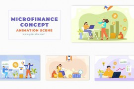 Flat 2D Design Financial Growth Analytics Animation Scene 49459750